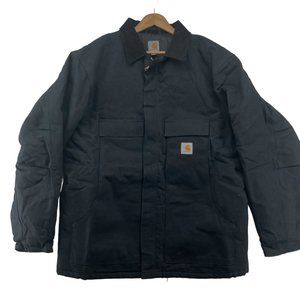 Carhartt Men's Black Zip-up Jacket Yukon Coat Lined C55 size XL Tall NWOT